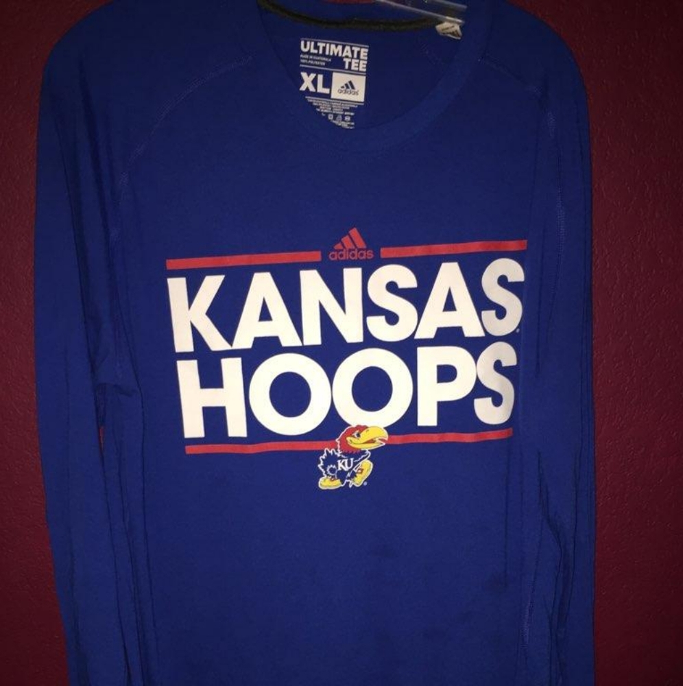 Adidas Kansas Jayhawks Climalite Basketball Long Sleeve T-shirt